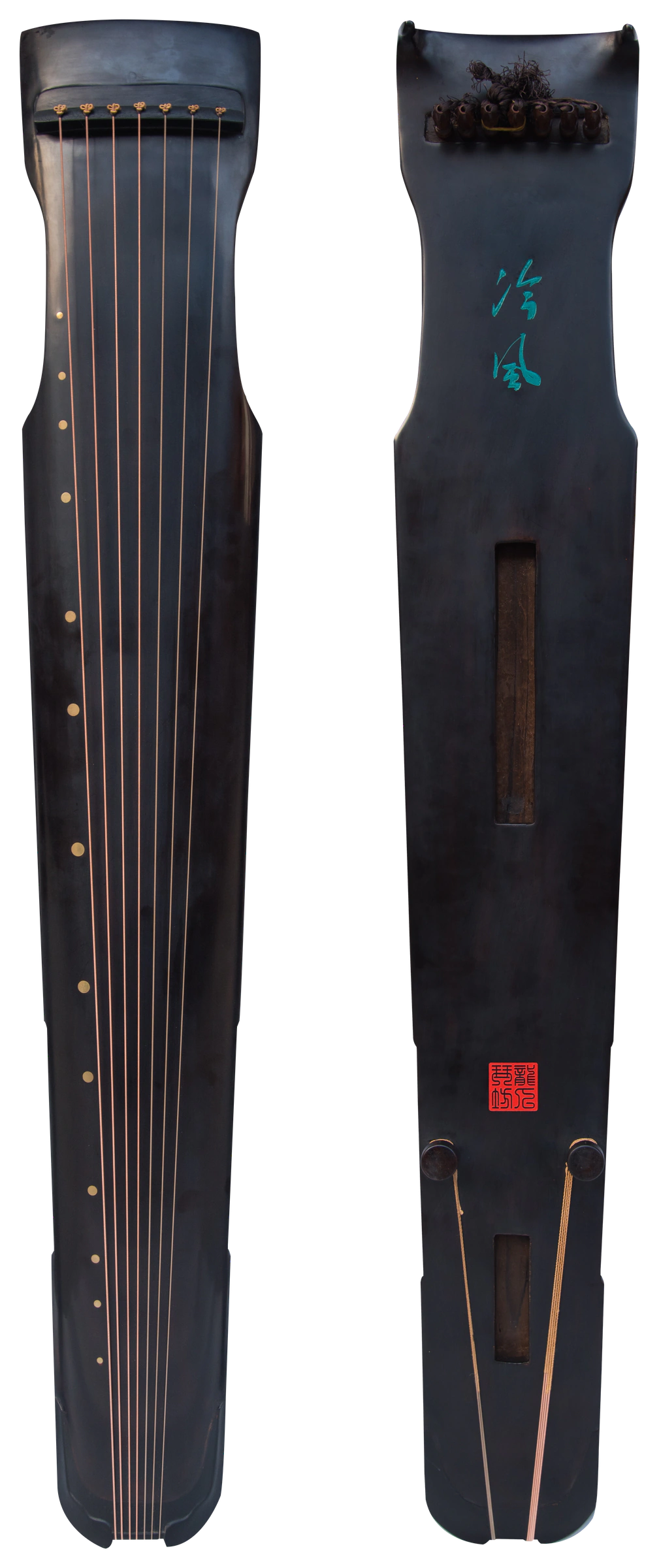 龙人古琴仲尼式泠风正反面
